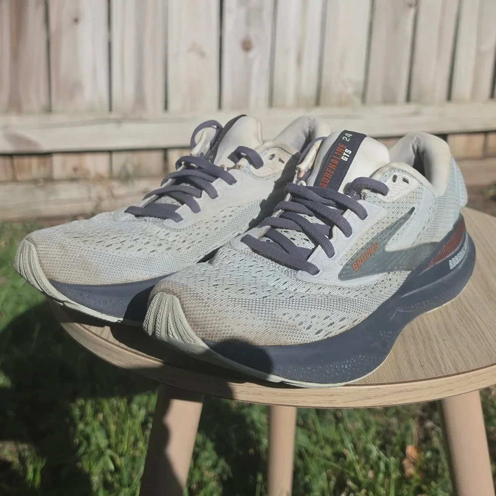 Brooks Adrenaline GTS 24 Grey Copper Running Shoes 1204261B030 Womens 8.5